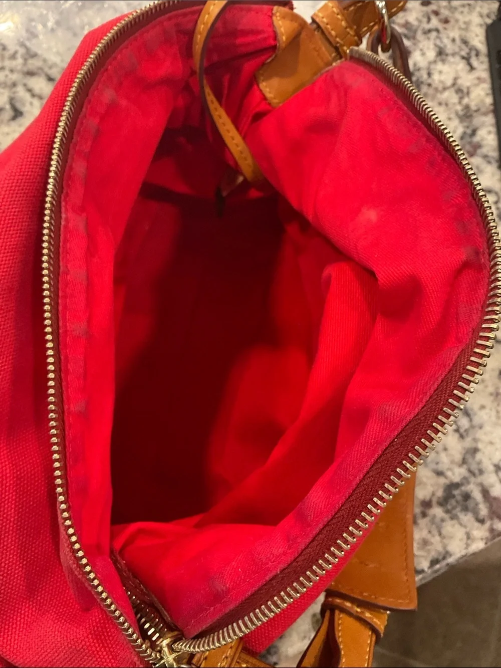 Dooney and Bourke canvas hobo red